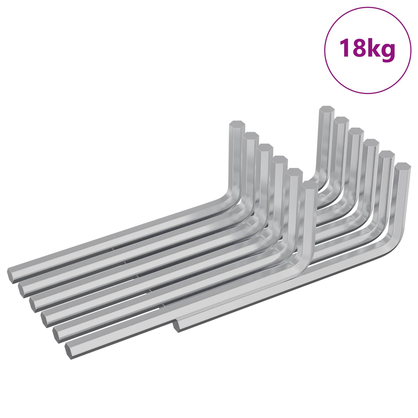 Inbusschlüssel 2 pcs Silber 20 x 52 mm Stahl