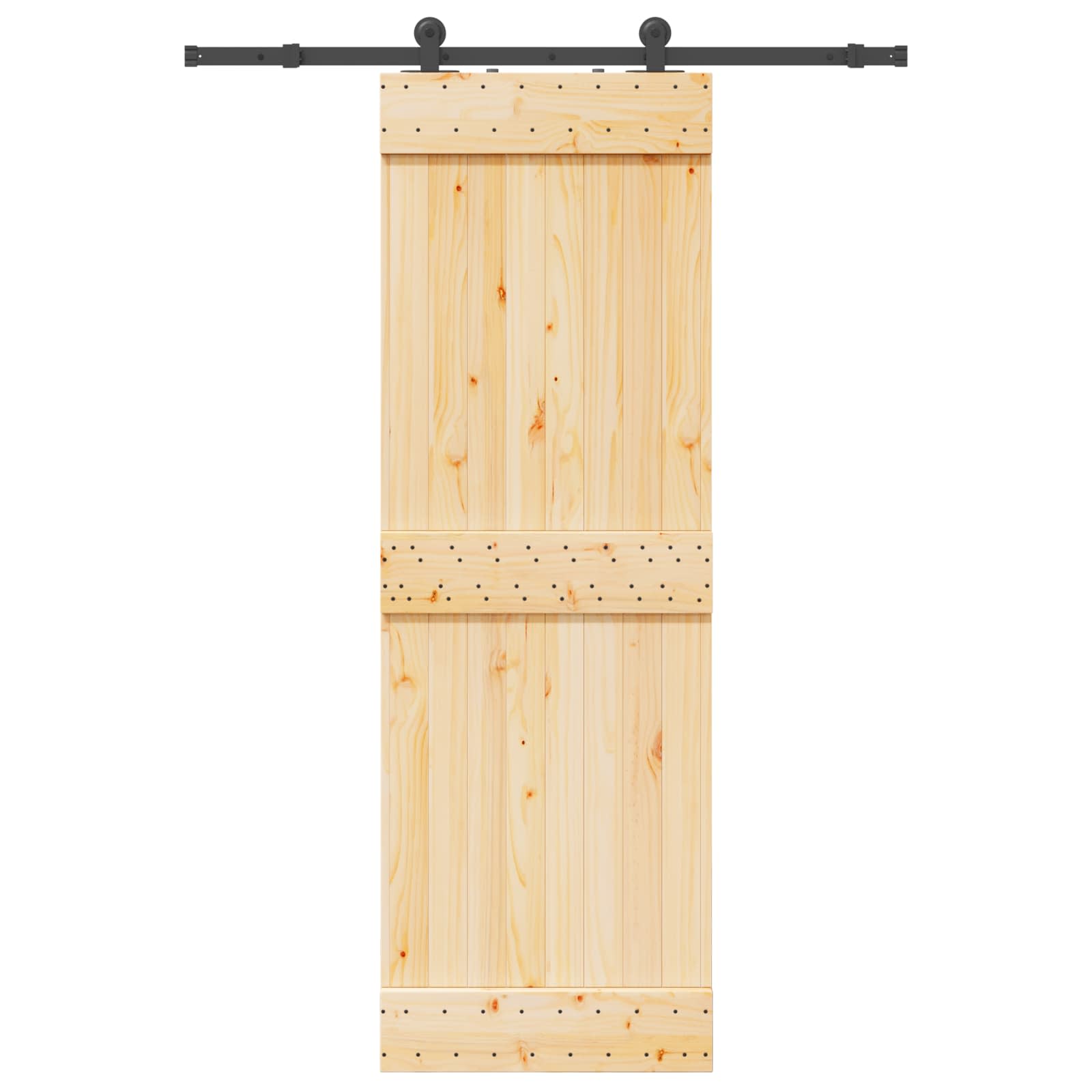 Schiebetür NARVIK Natürlich und Schwarz 70 x 210 cm (213,5 cm)