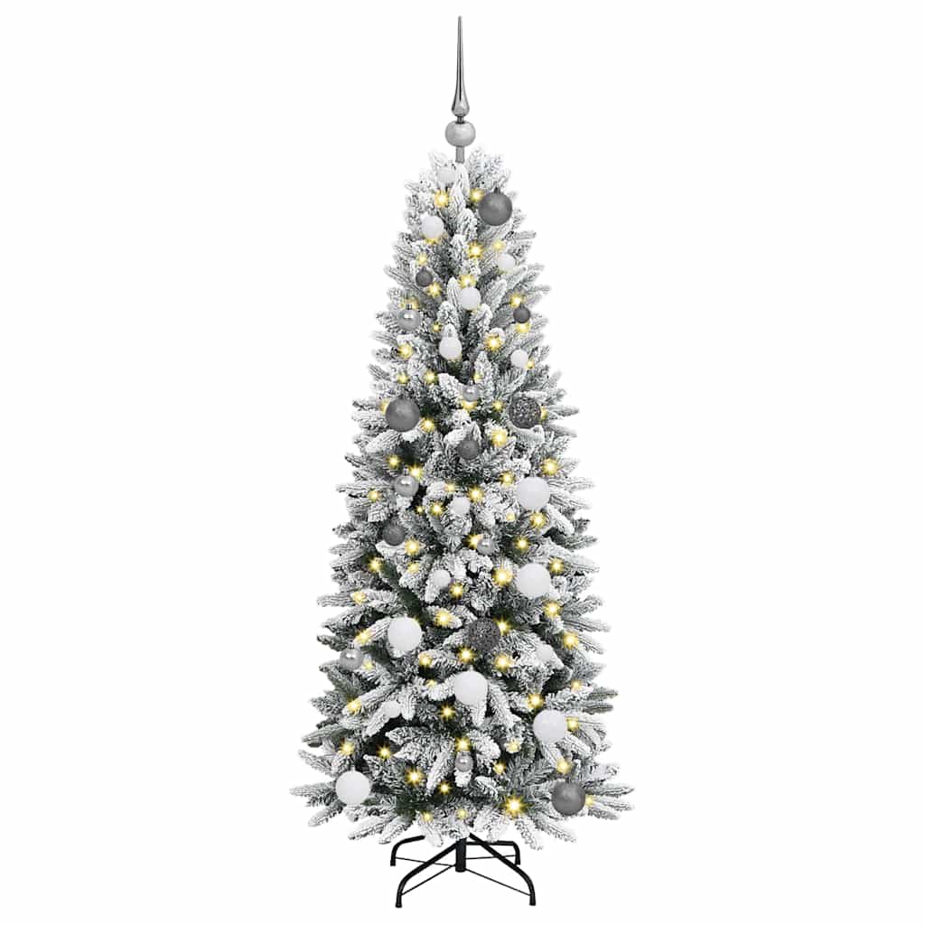 Künstlicher Weihnachtsbaum mit 150 LEDs mit Ständer Weiß 120 cm