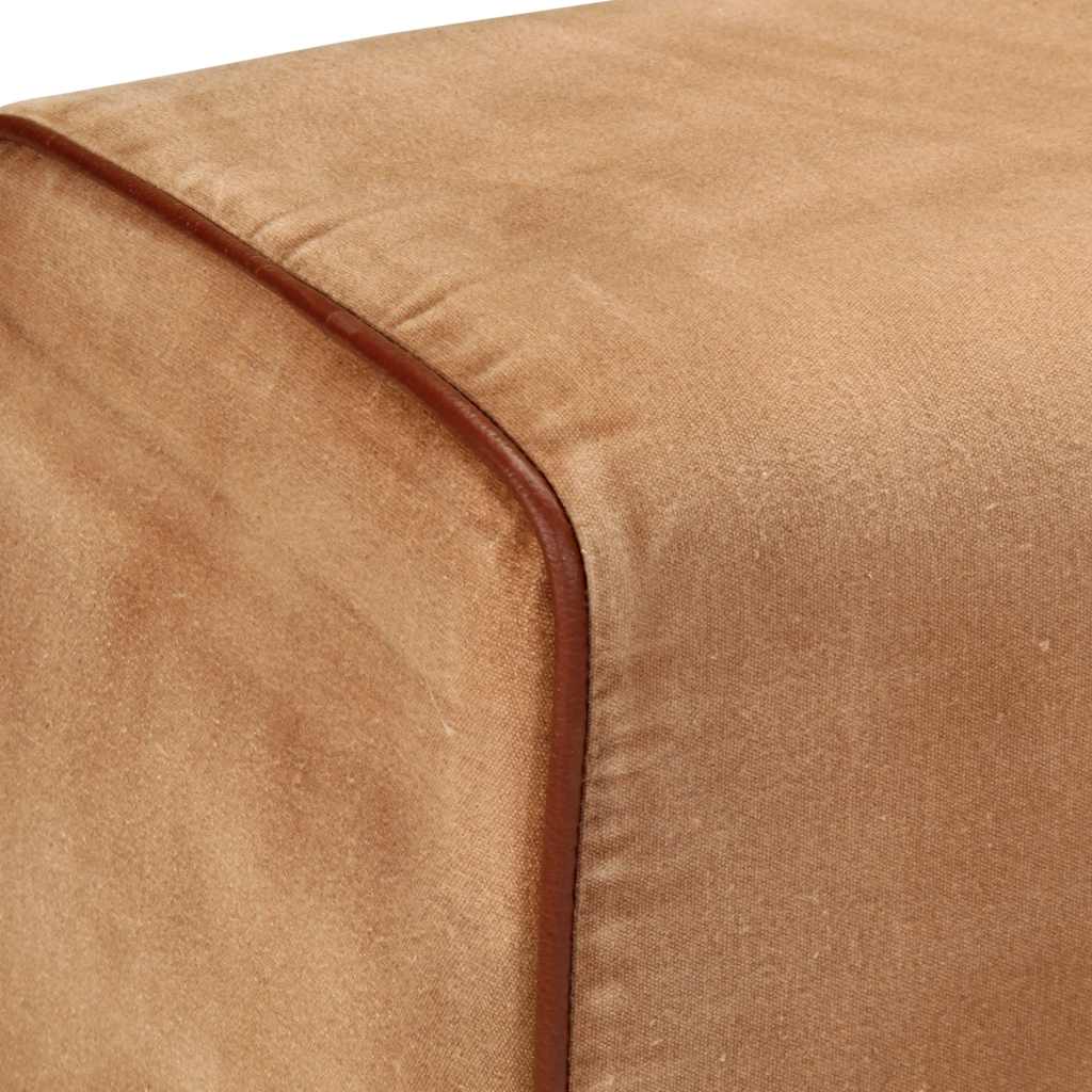 Bank Turnbock-Design 160cm Braun Echtleder Massivholz Akazie