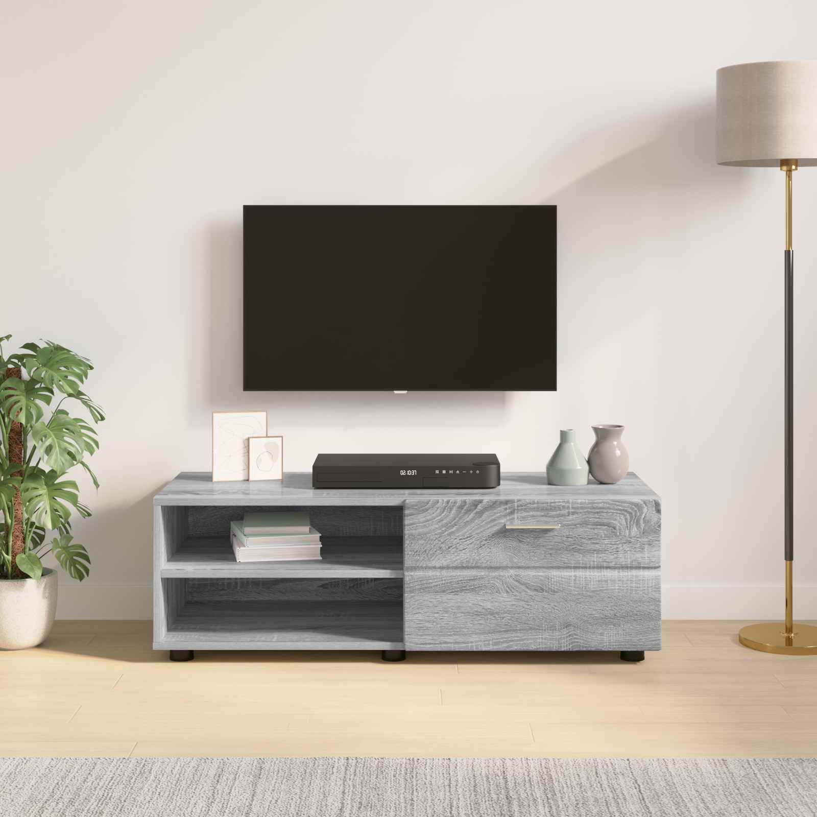 Highboard mit Regal FLORIN Weiß 60 x 35 x 182 cm Holzwerkstoff
