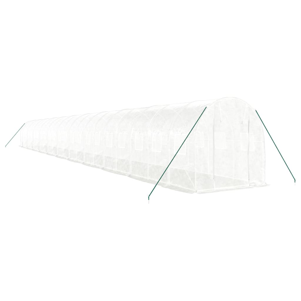Gewächshaus mit Stahlrahmen Weiß 8 m² 4x2x2 m