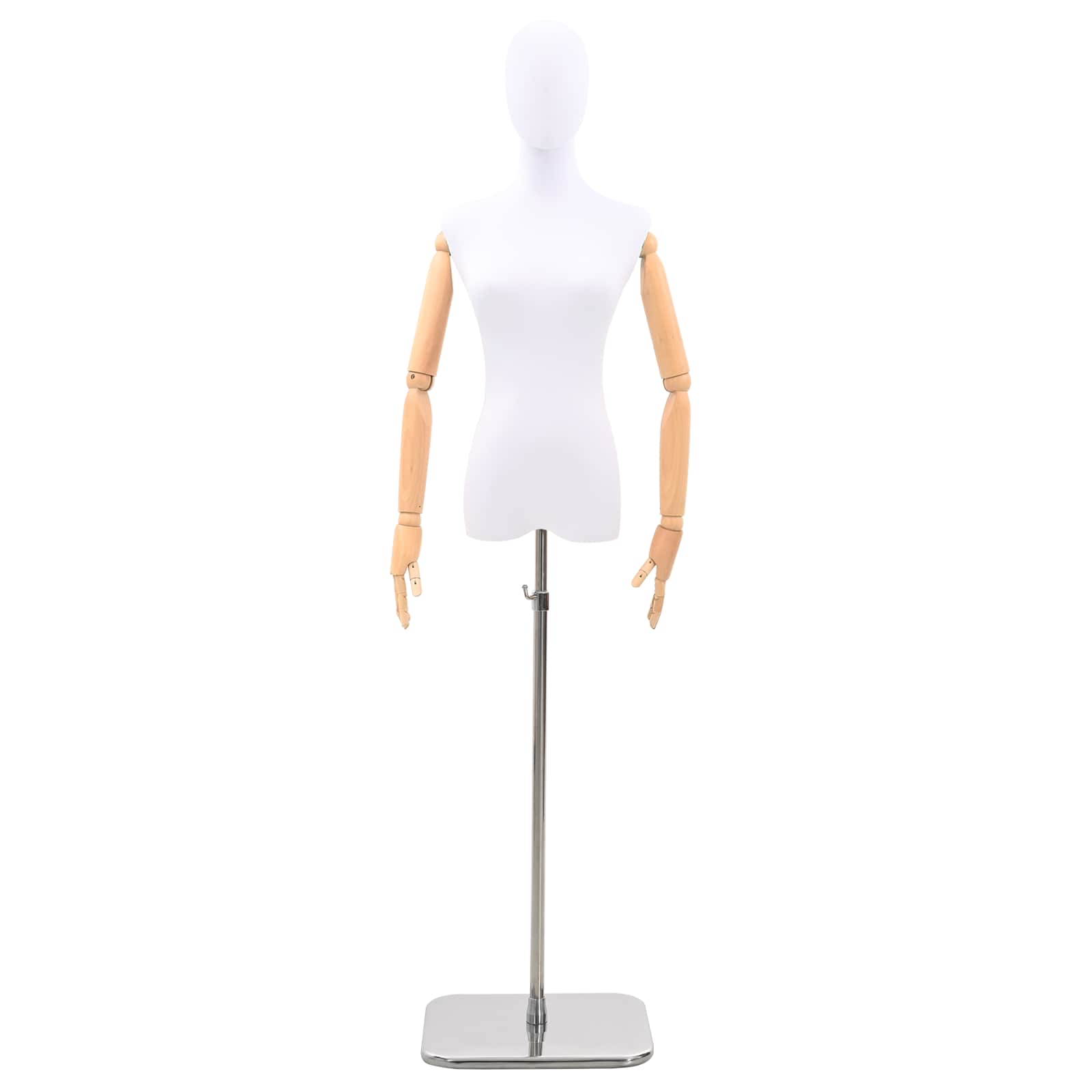 Verstellbare Mannequin 165-213 cm mit Fuß Weiblich PP Weiß