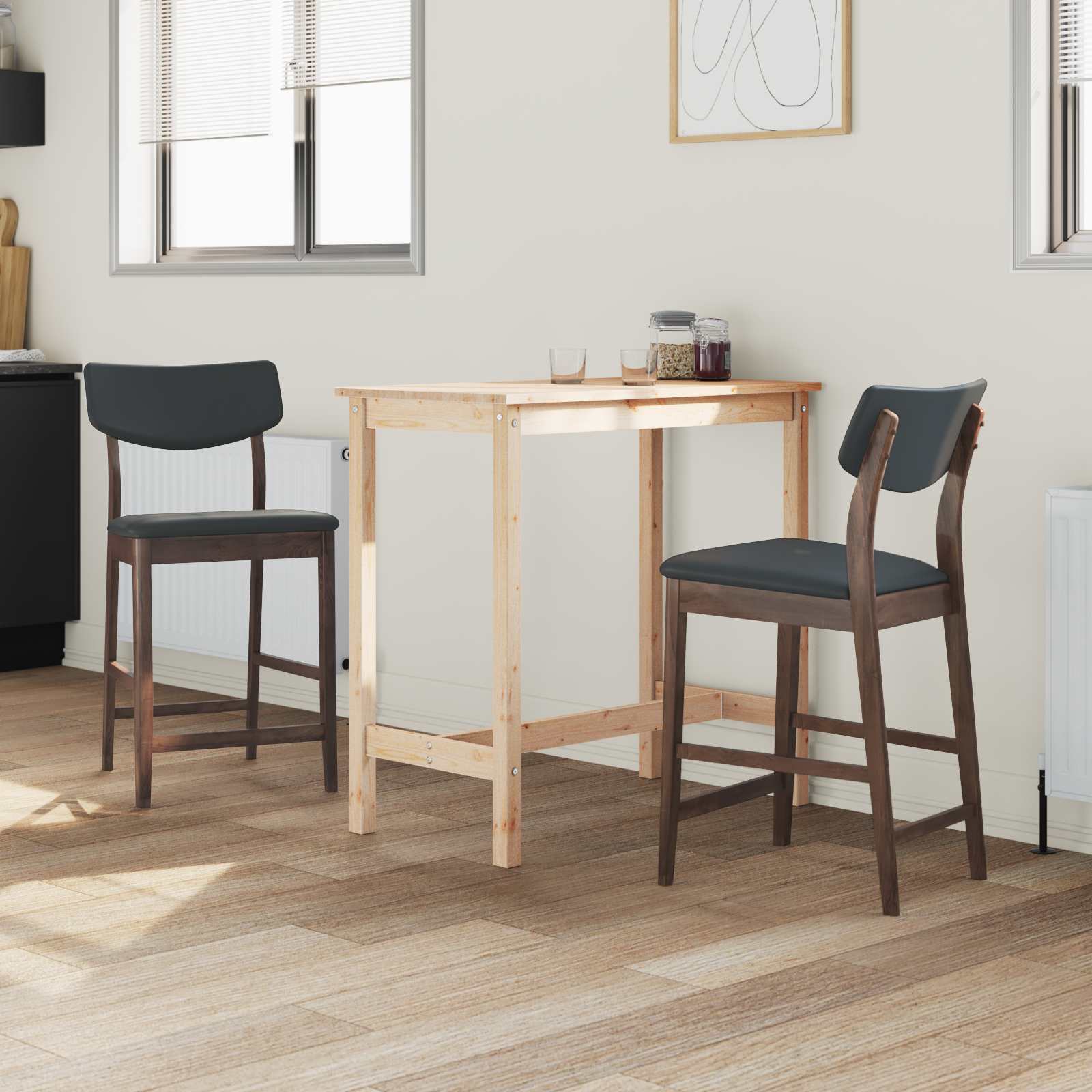 Esszimmerstühle 2 pcs Hellbraun 48 x 49 x 95 cm