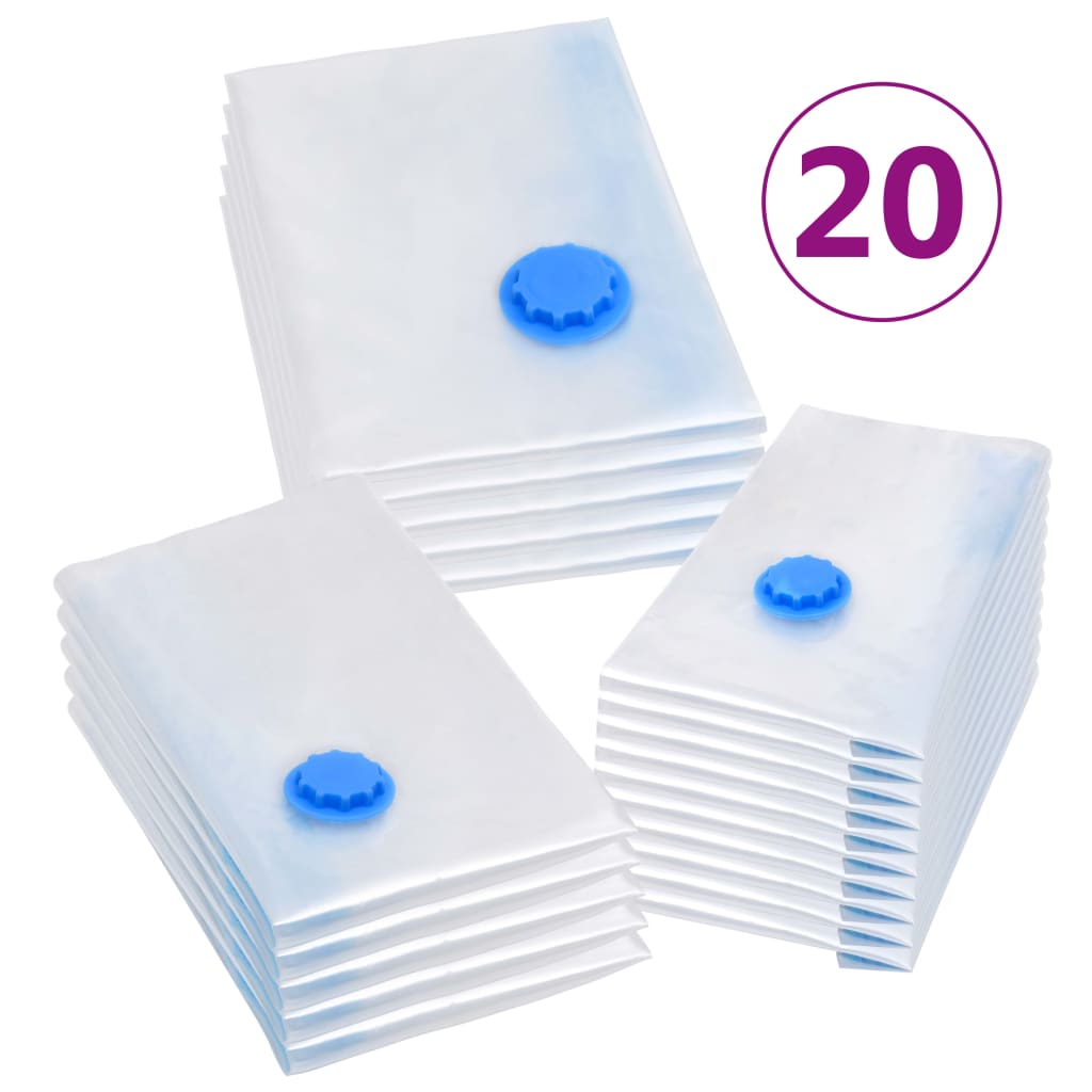 Aufbewahrungstaschen 5 pcs Transparent und Blau 70 x 50 cm