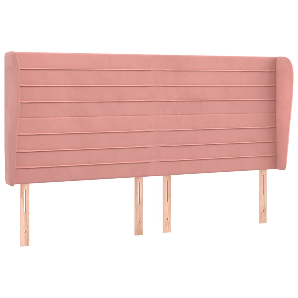 Kopfteil mit Ohren Dunkelblau 203x23x118/128 cm Samt