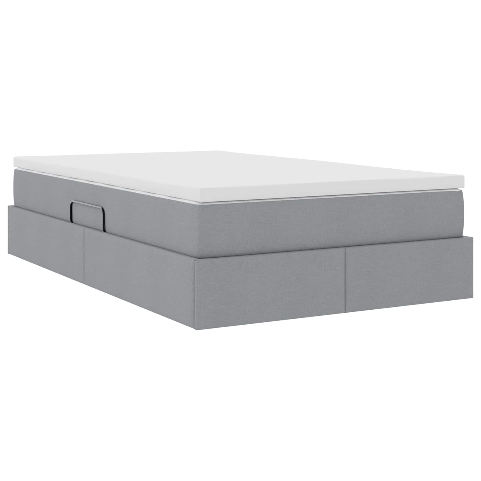 Aufbewahrungsbett mit Matratze Hellgrau 90 x 190 cm Polyester