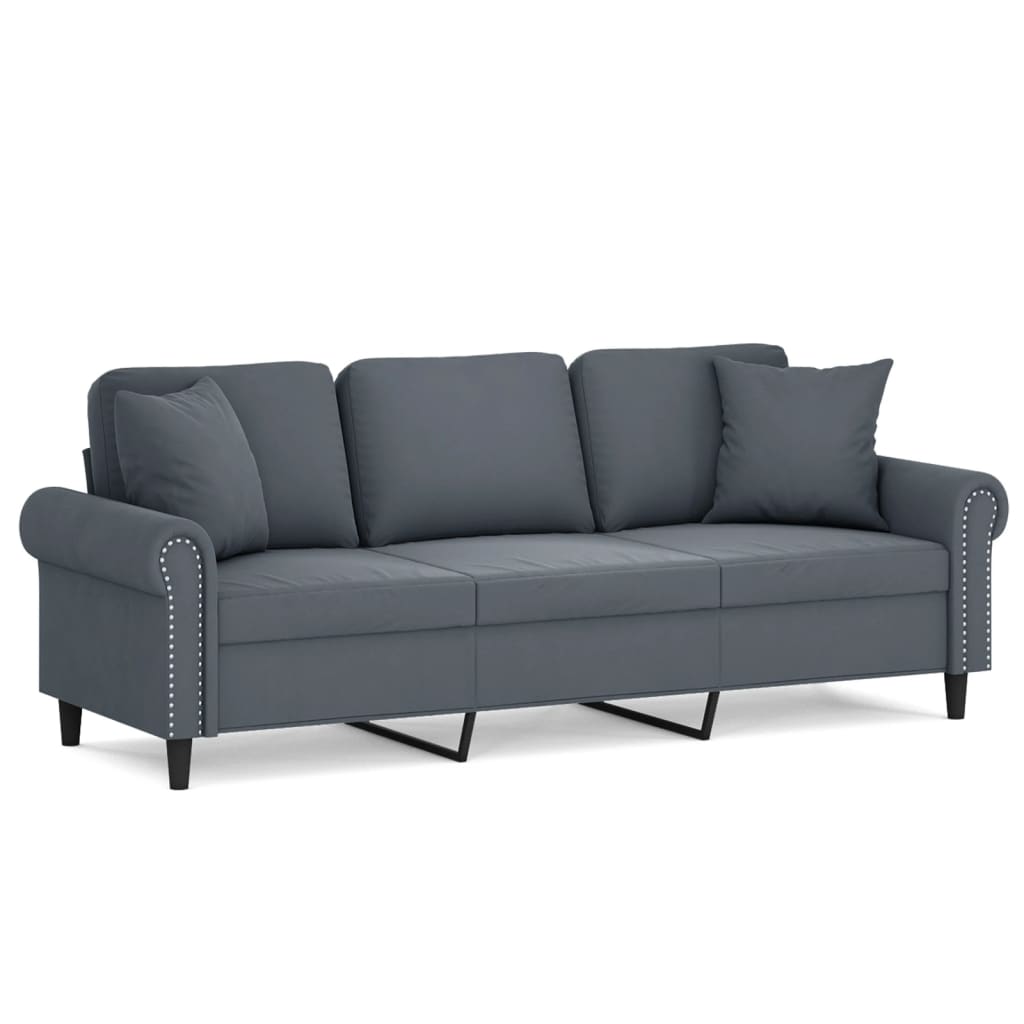 2-Sitzer-Sofa mit Zierkissen Dunkelgrün 120 cm Samt
