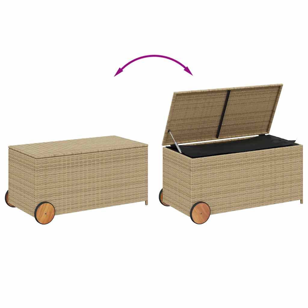 Gartentruhe Schwarz 283L Poly Rattan