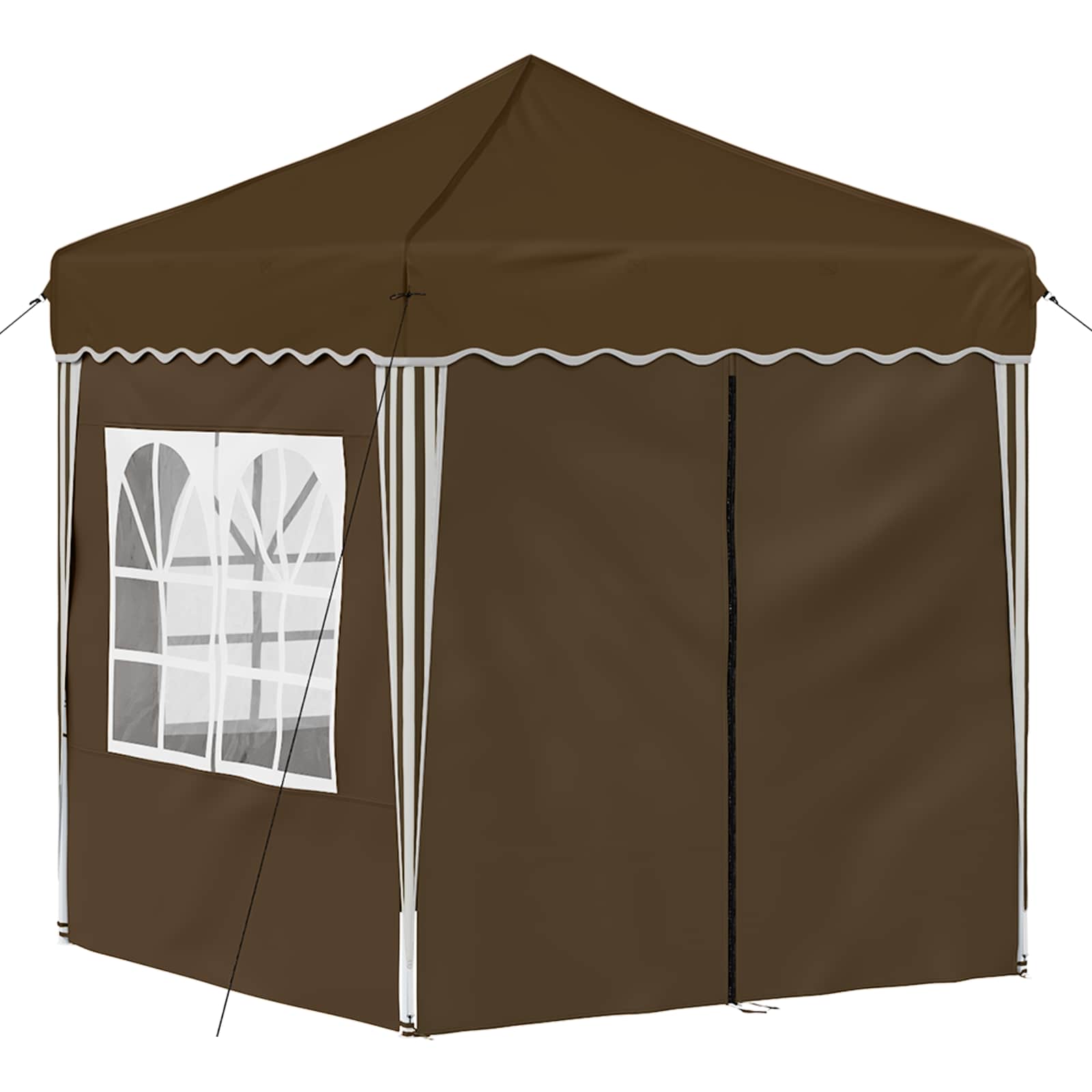 Pop-up Partyzelt 195 x 195 x 245 cm Creme Oxford-Stoff