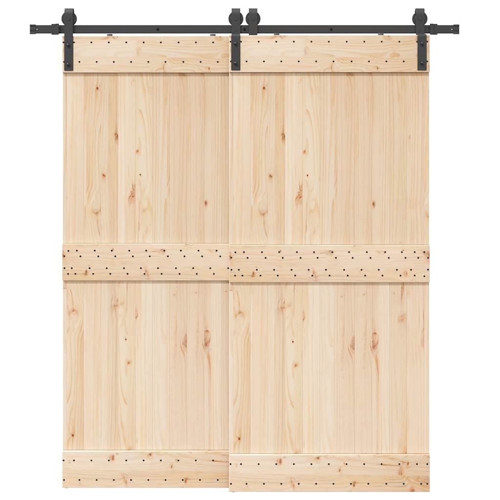 Schiebetürbeschlag-Set 183 cm Stahl Schwarz