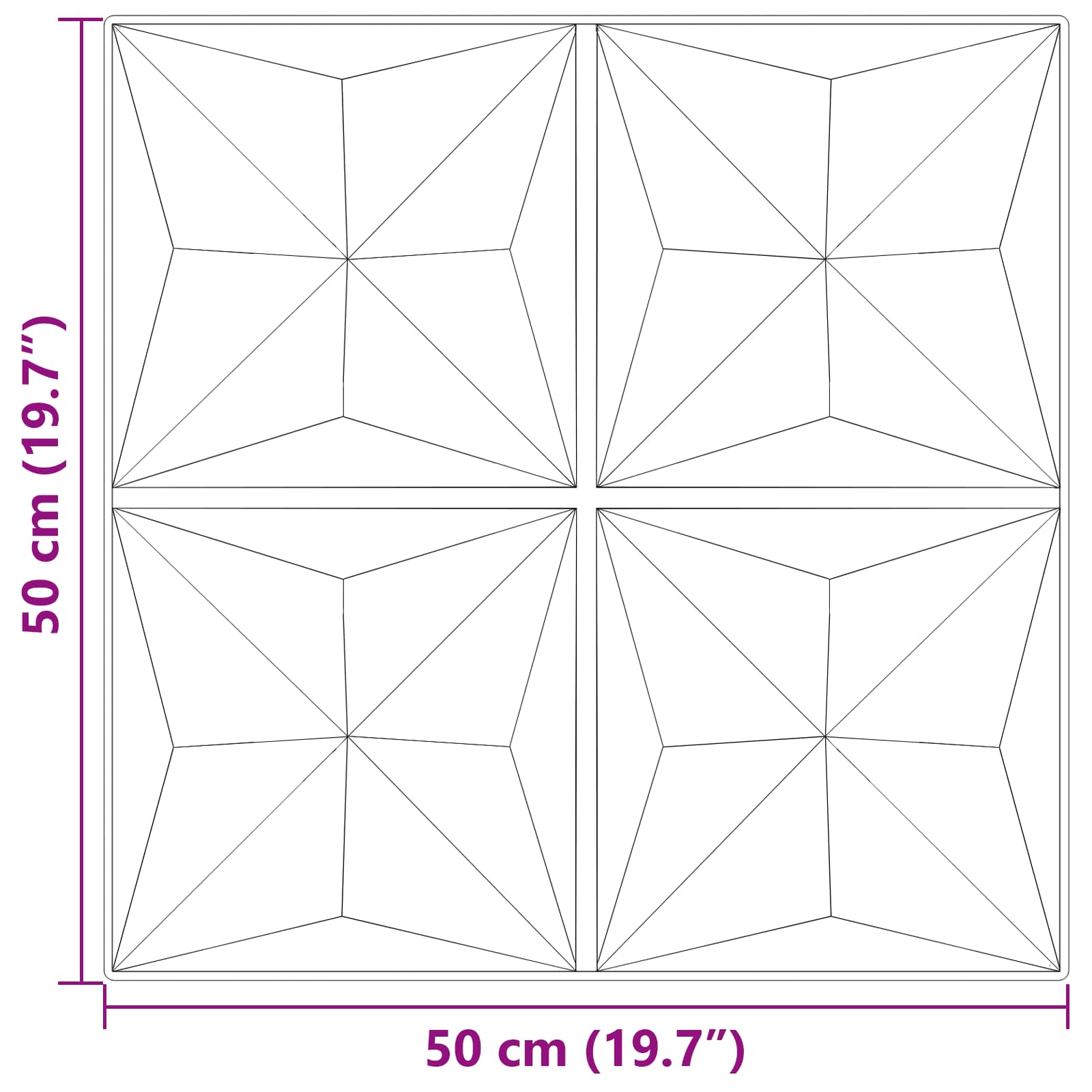 Wandpaneele 12 pcs Diamant Weiß 50 x 50 cm XPS Schaum