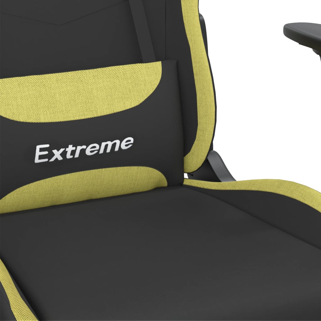 Gaming-Stuhl mit Massagefunktion Schwarz und Creme Stoff