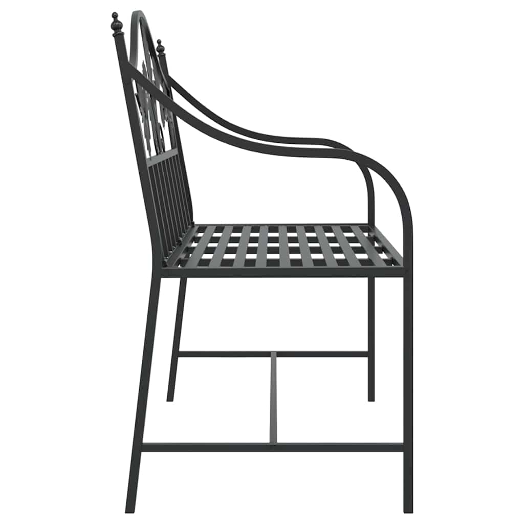 Gartenbank Antik Weiß 104 x 52,5 x 89 cm Stahl