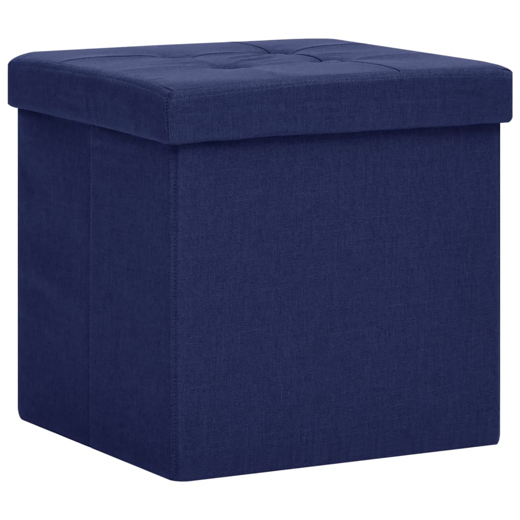 Hocker mit Stauraum Cremeweiß Leinenoptik