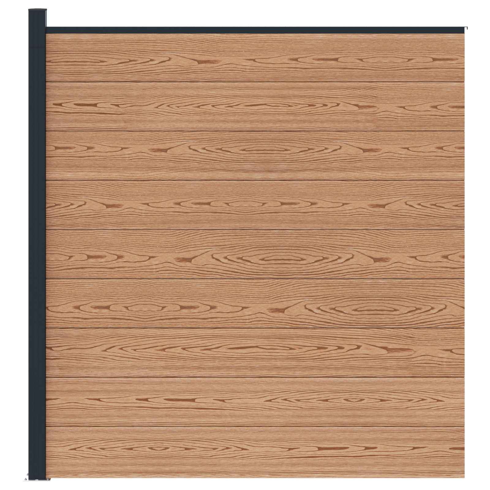 Zaunelement WPC 180x186 cm Schwarz