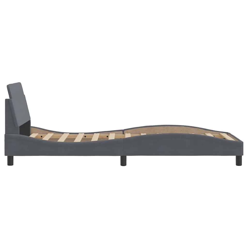 Bettgestell "Dover" Hellgrau 80x200 cm Samt