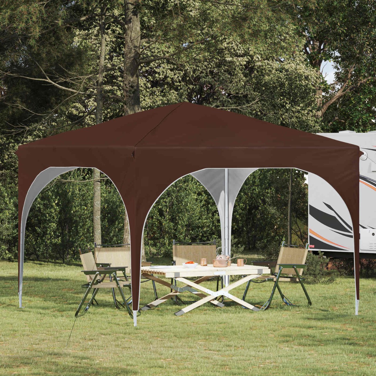 Pop-up Partyzelt 290 x 290 x 245 cm Creme