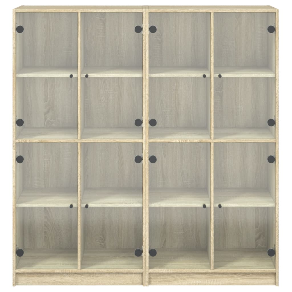 Bücherschrank mit Türen Weiß 136x37x142 cm Holzwerkstoff