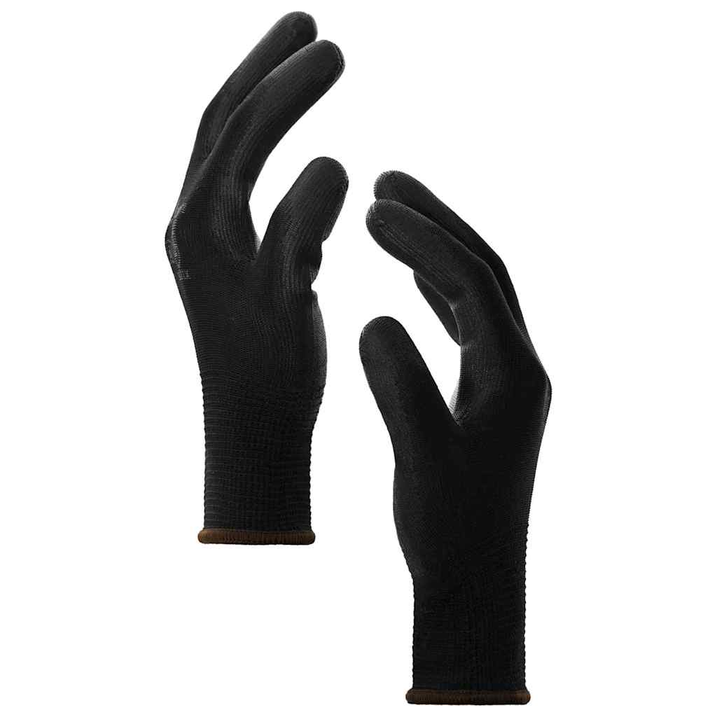 Arbeitshandschuhe 12 pcs Schwarz 7 / S Polyester
