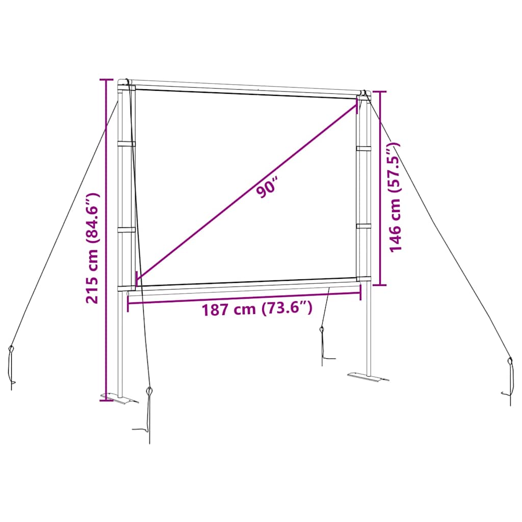 Projektionsleinwand mit Ständern 84 Zoll 4:3