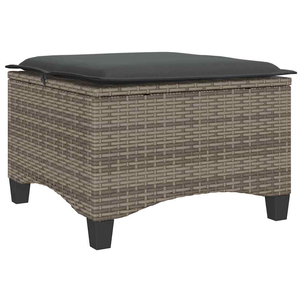 Gartenhocker mit Kissen 2 Stk. Schwarz 55x55x36 cm Poly Rattan