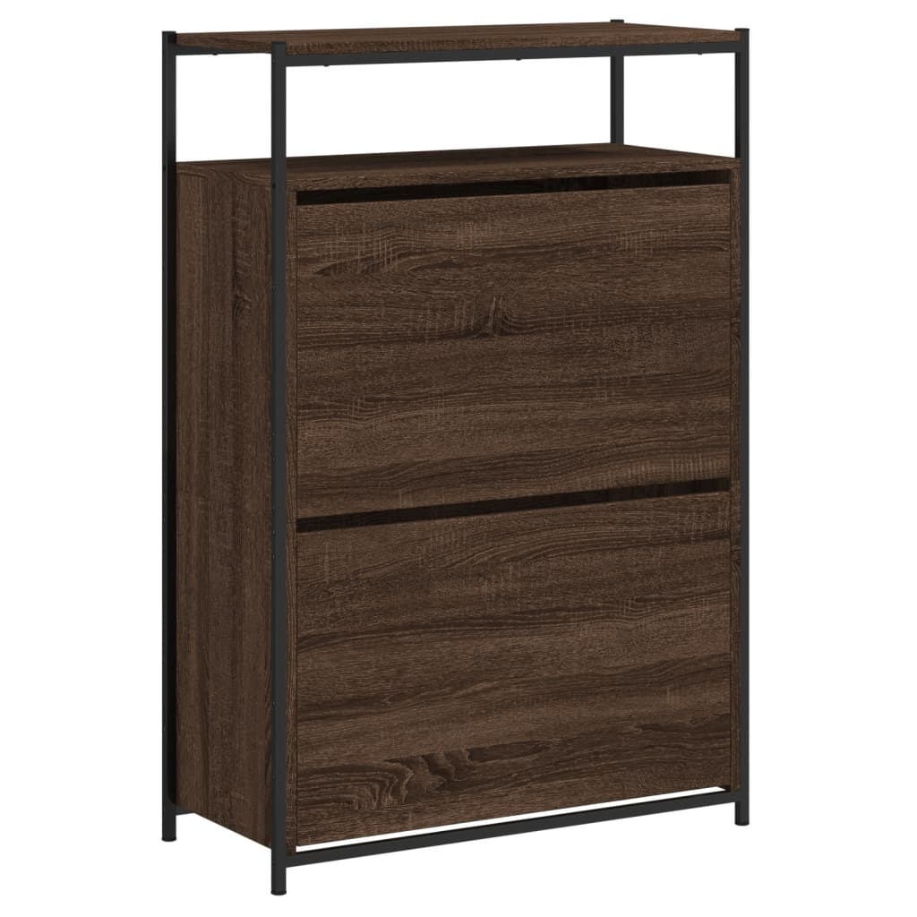 Schuhschrank mit 4 Klappen Sonoma-Eiche 100x34x112 cm