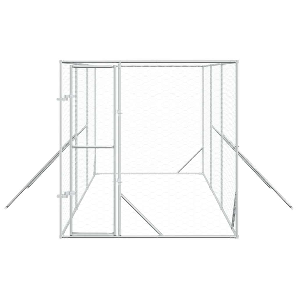 Outdoor-Hundezwinger Silbern 2x2x2 m Verzinkter Stahl