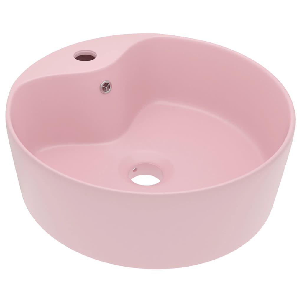 Luxus-Waschbecken mit Überlauf Matt-Weiß 36x13 cm Keramik