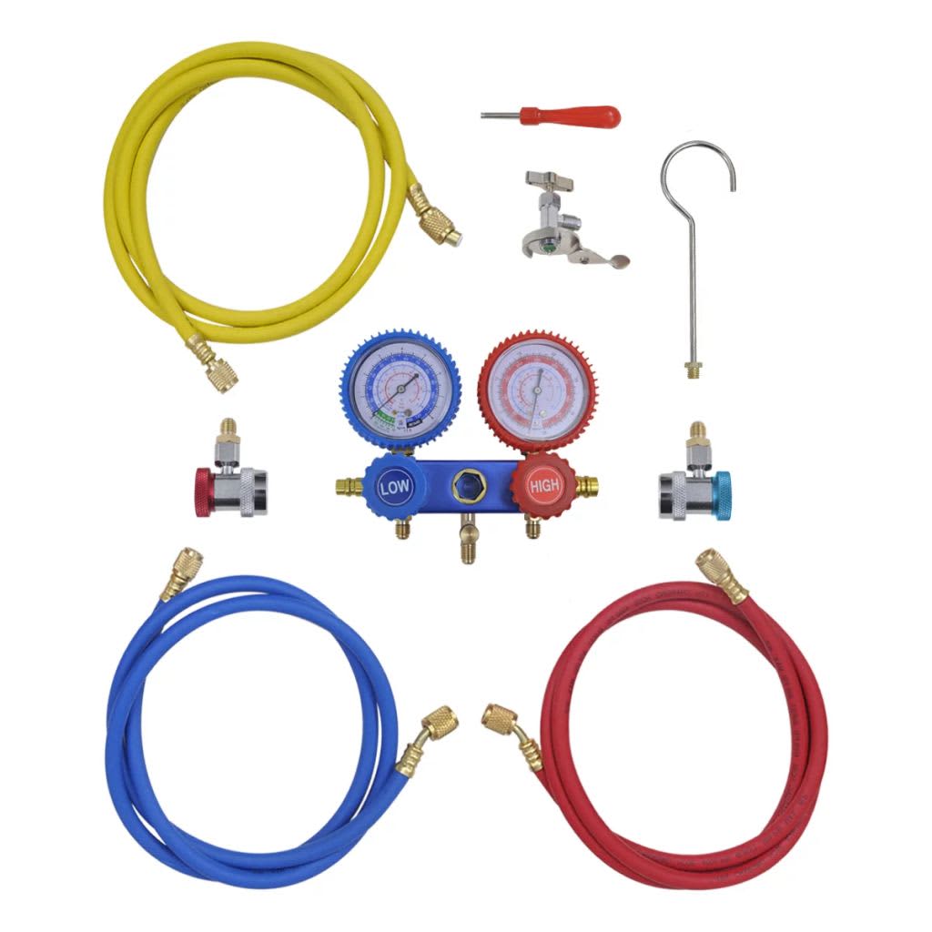 Vakuumpumpe 100 L/min 4-Wege-Verteiler-Manometer Klimaanlagen