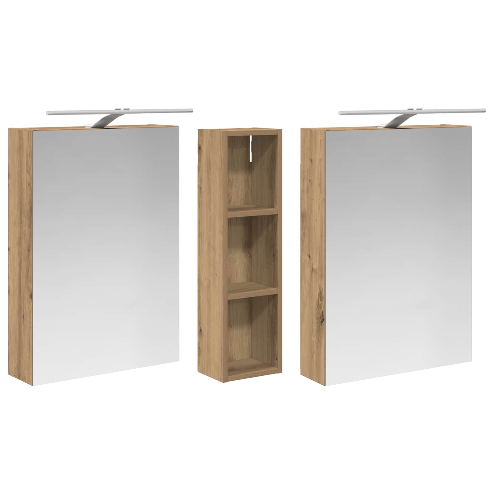 Badezimmerschrank-Set 3 pcs 80 x 10,5 x 50 cm Holzwerkstoff