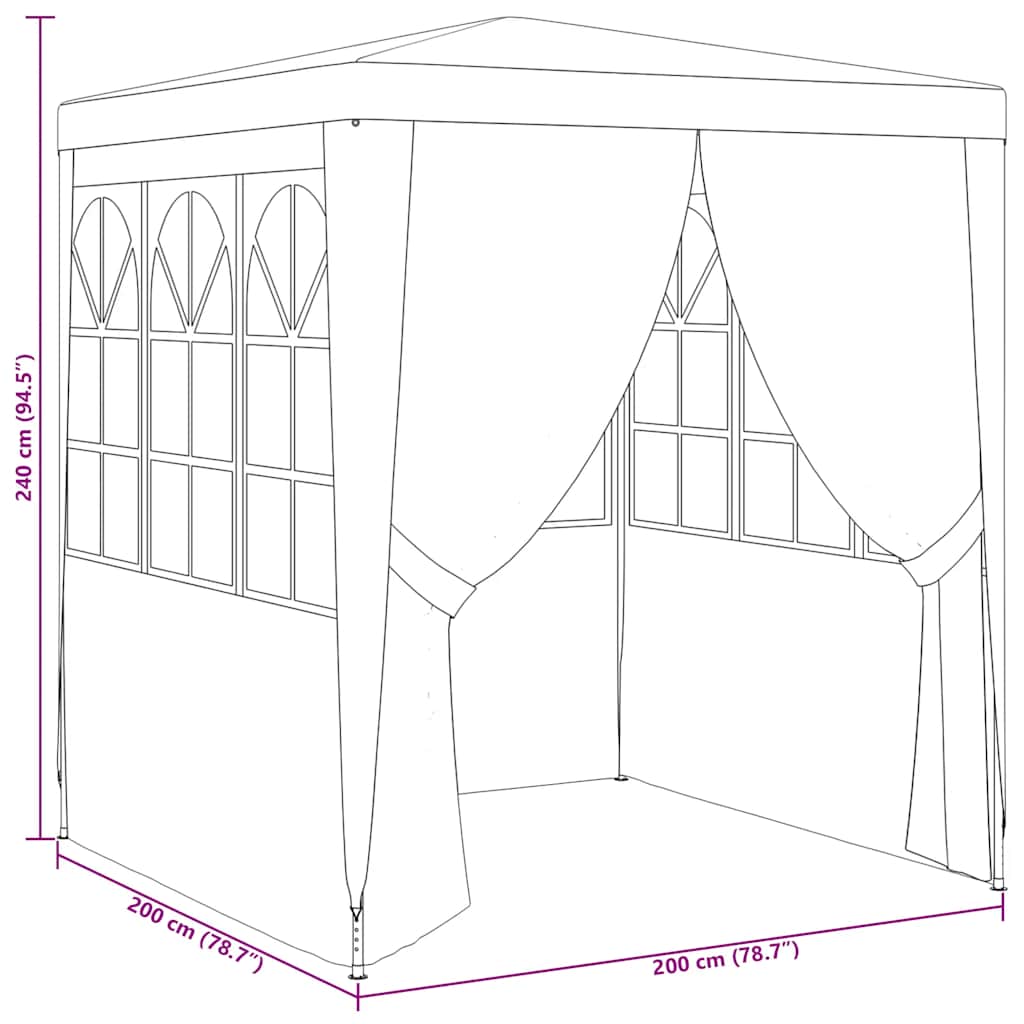 Party-Zelt Rot 200 x 200 x 240 cm PE und Stahl