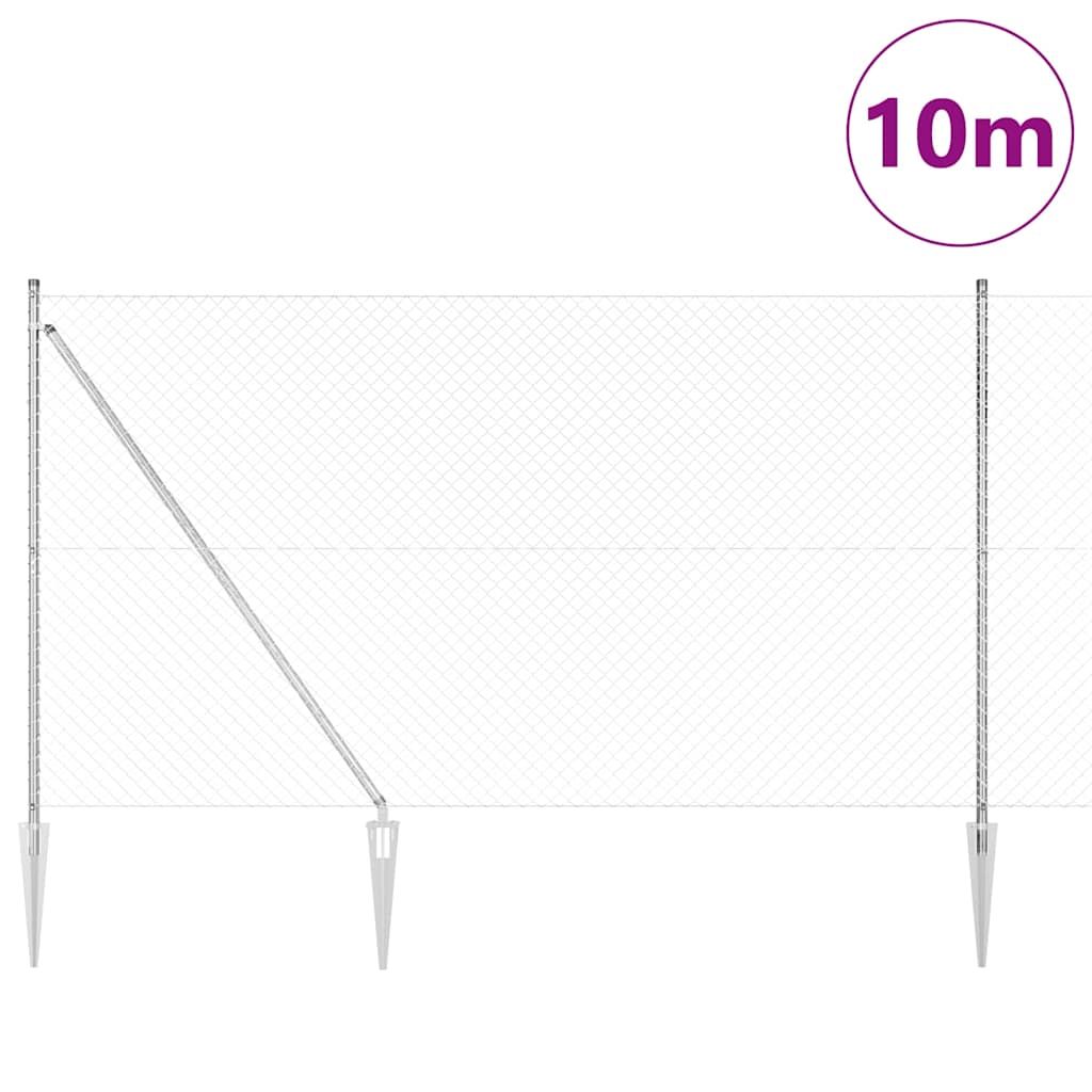 Outdoor Kettenglied-Zaun Erdfixierung 10 x 0,4 m Grün Netz