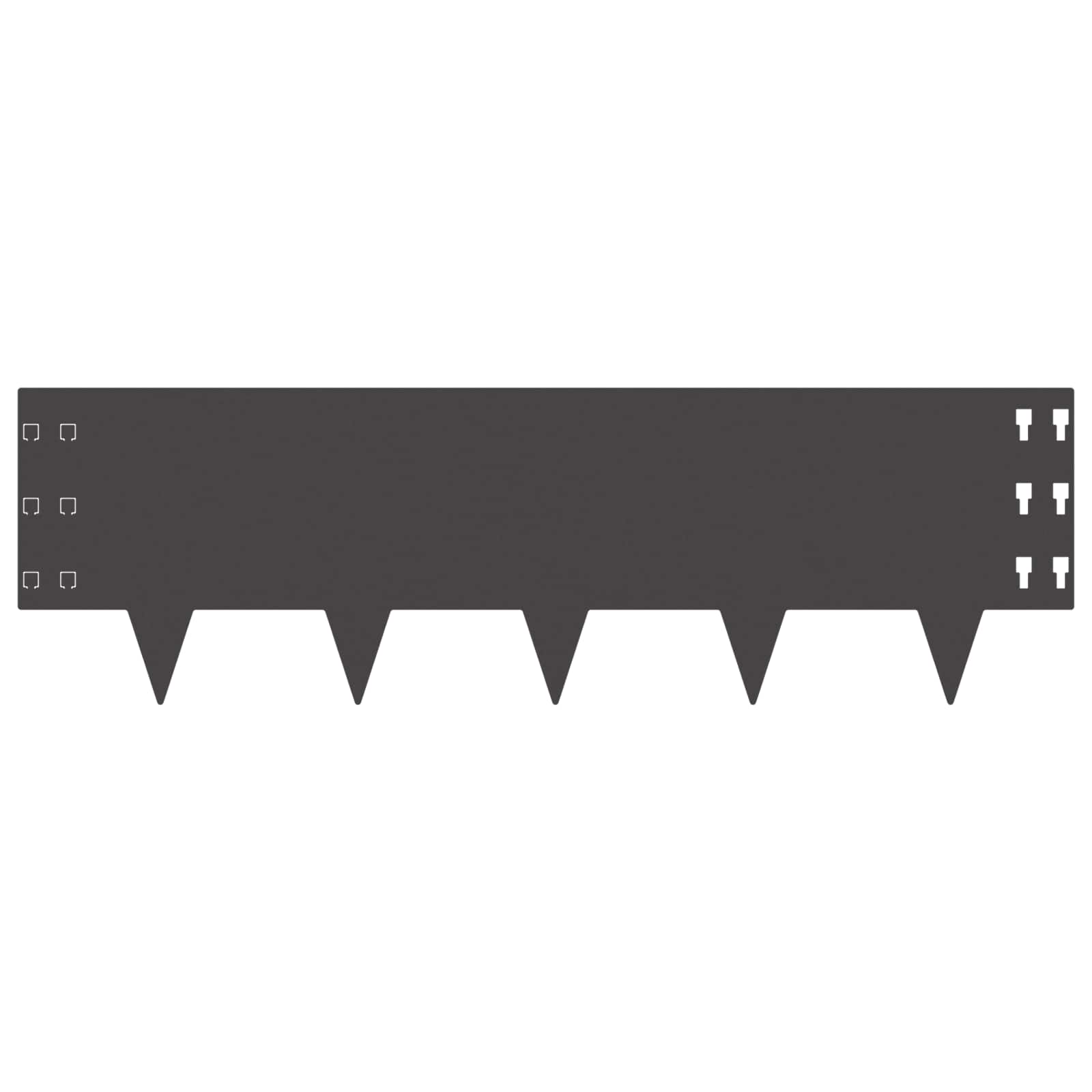 Raseneinfassung 10 pcs 100 x 12 cm Stahl Schwarz