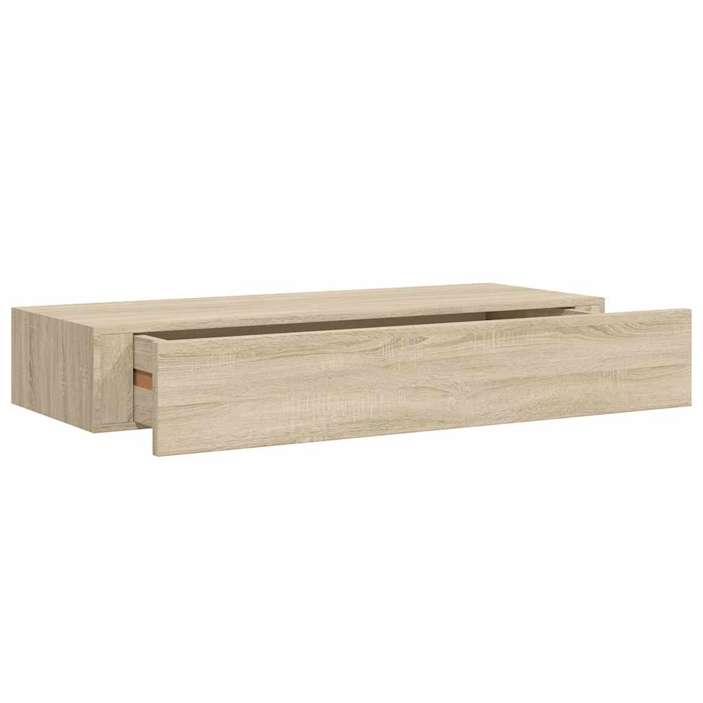 Wandregal mit Schublade Weiß 40x23,5x10 cm MDF