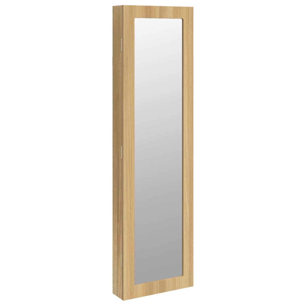 Schmuckschrank mit Spiegel Wandmontage Weiß 30x8,5x106 cm
