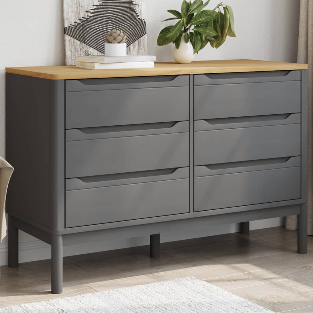 Kommode FLORO Wachsbraun Massivholz Kiefer