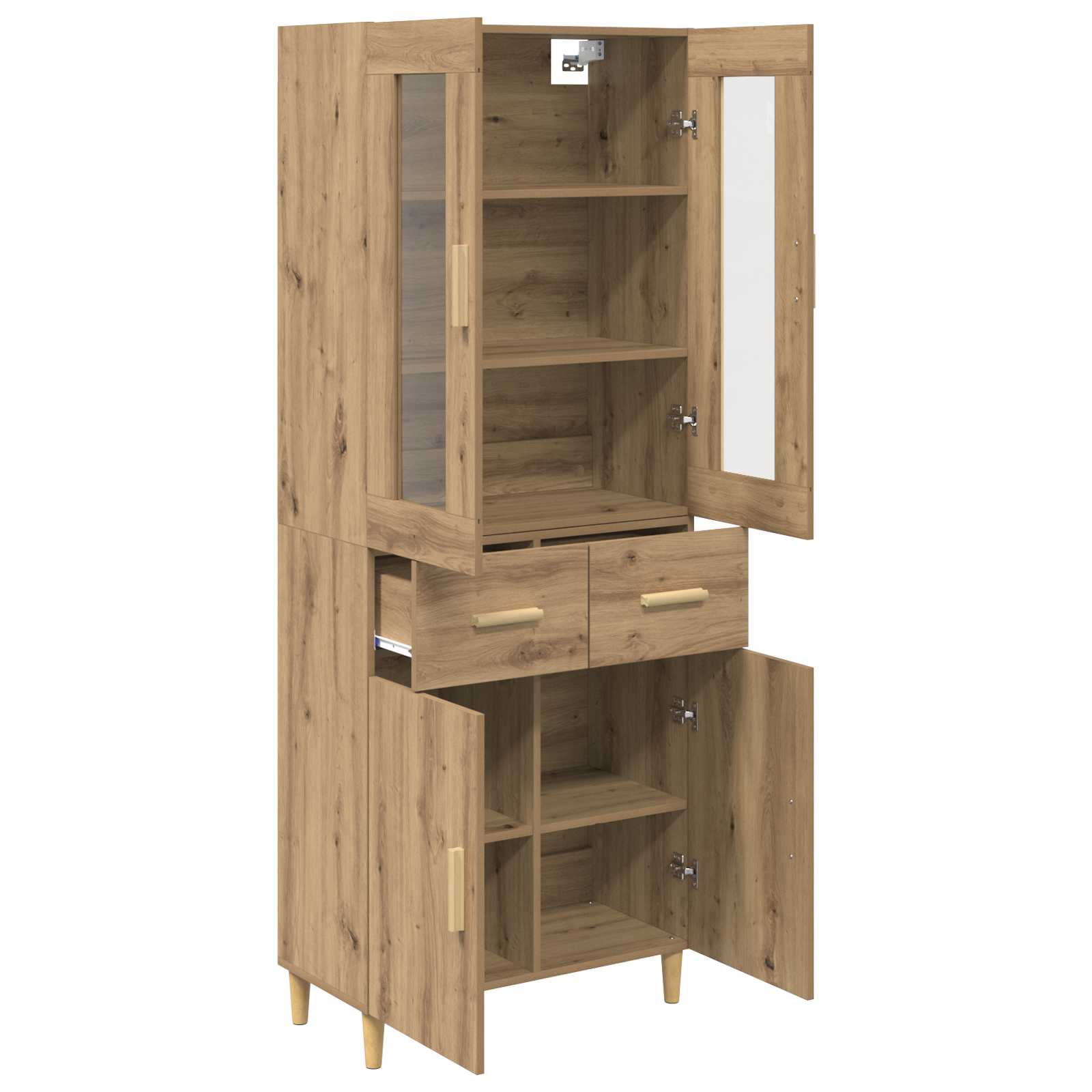 Highboard Altholz 69,5 x 34 x 180 cm Holzwerkstoff