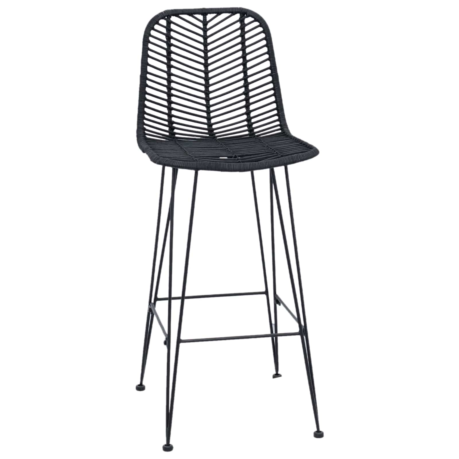 Barstuhl 2 pcs 44,5 x 54,5 x 97,5 cm Rattan und Eisen