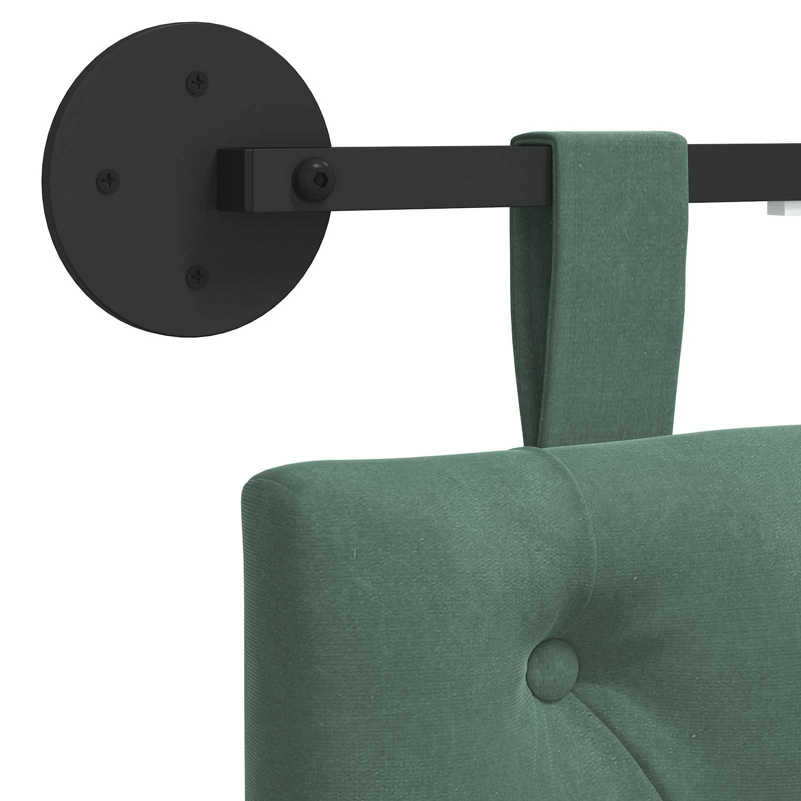 Hängendes Kopfteil Mit LED Licht Hellgrau Samt