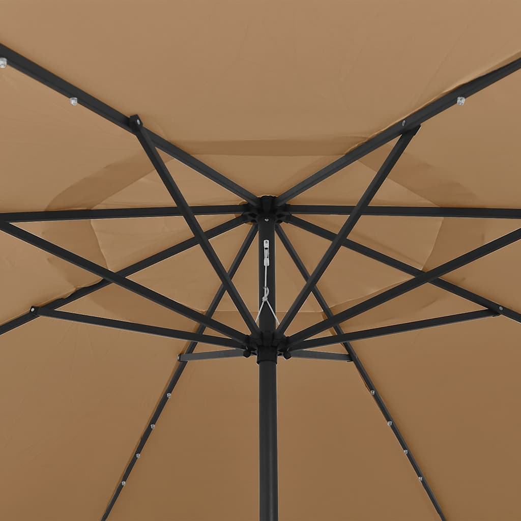 Sonnenschirm mit LED-Beleuchtung 400 cm Sandweiß