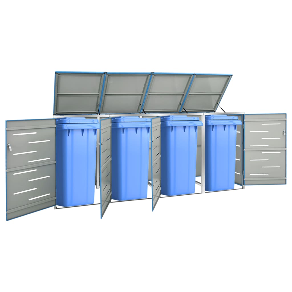 Mülltonnenbox für 3 Tonnen 207x77,5x112,5 cm Edelstahl