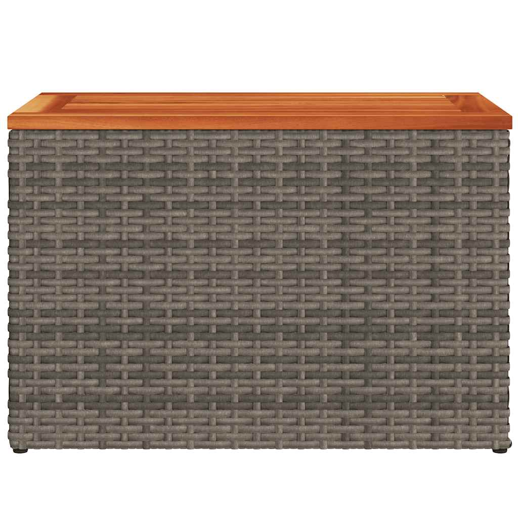 Garten-Beistelltische 2 Stk Schwarz 55x34x37cm Poly Rattan Holz