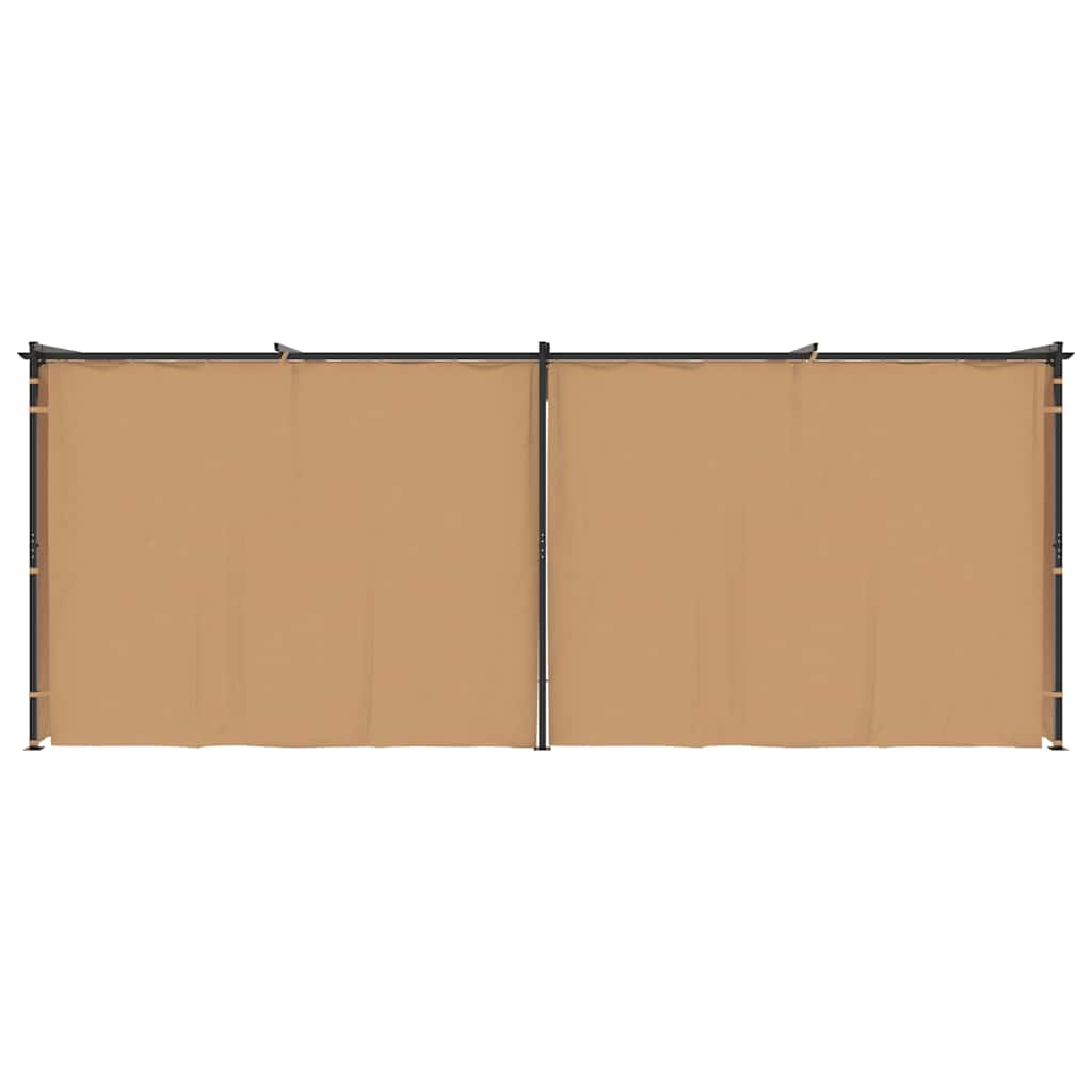 Pavillon mit Vorhängen 3x3 m Taupe Stahl