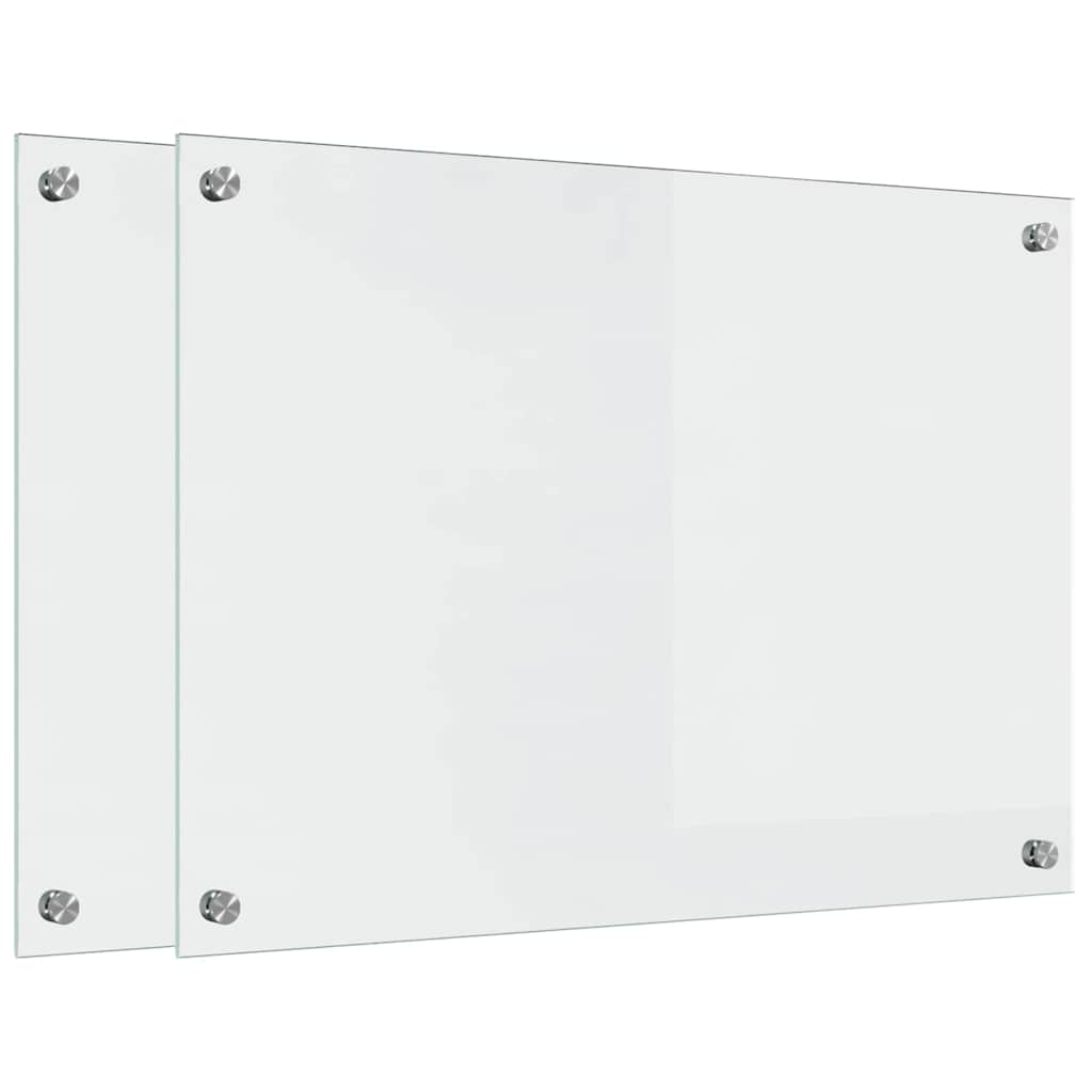 Küchenrückwand 2 pcs Weiß 70 x 40 cm Gehärtetes Glas