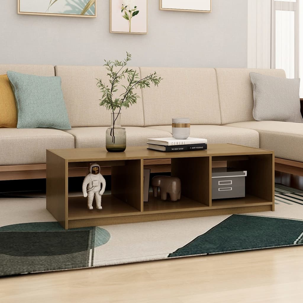 Couchtisch 110x50x34 cm Massivholz Kiefer