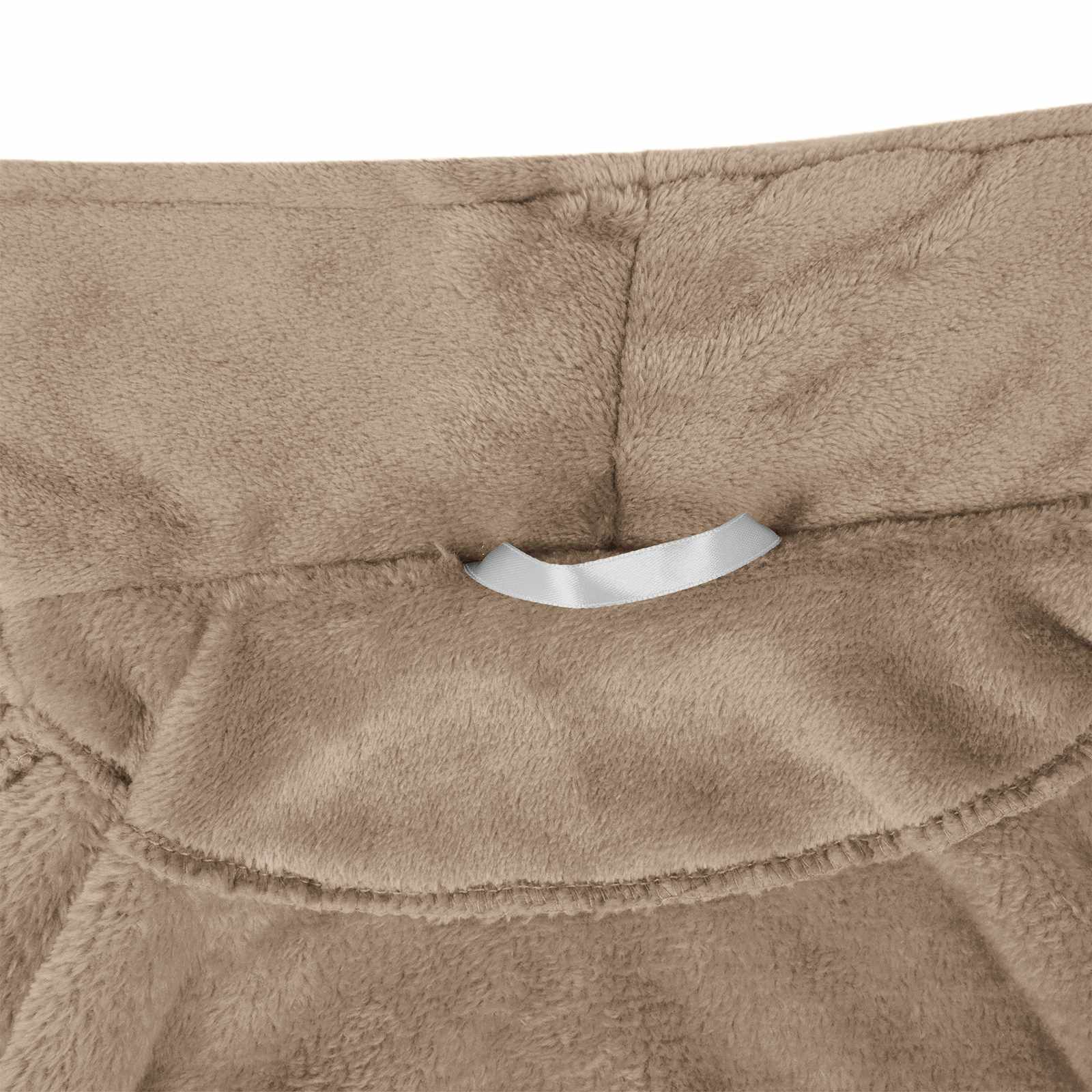 Bademantel ohne Kapuze Beige S Flanell