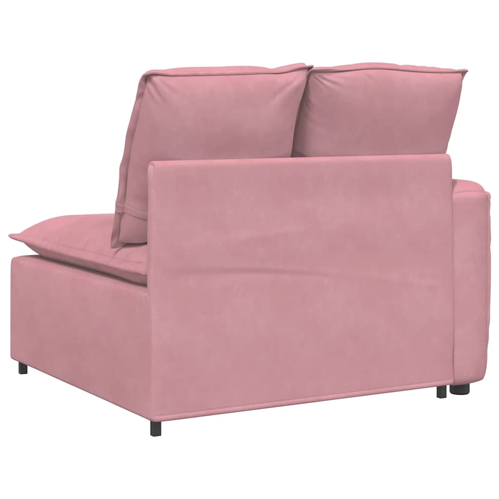 Modulares Sofa Endmodul mit Armlehne Kissen Blau 100 cm