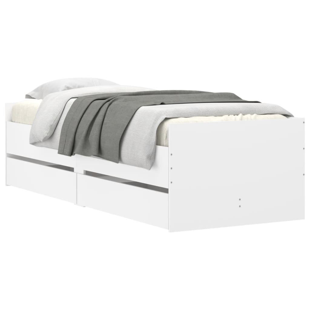 Bett mit Schubladen Braun Eiche-Optik 75x190 cm