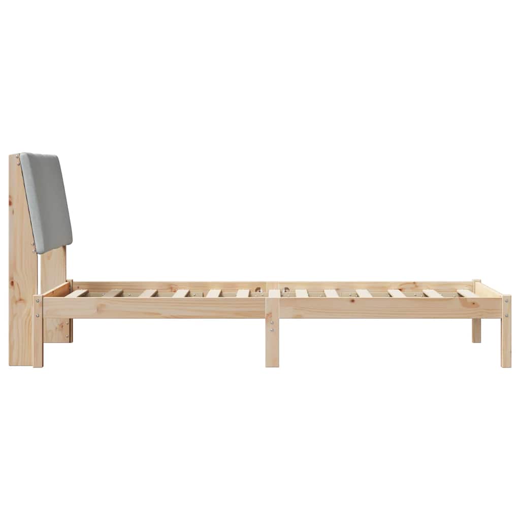 Bettgestell Braun und hellgrau 200 x 200 cm Massivholz Kiefer